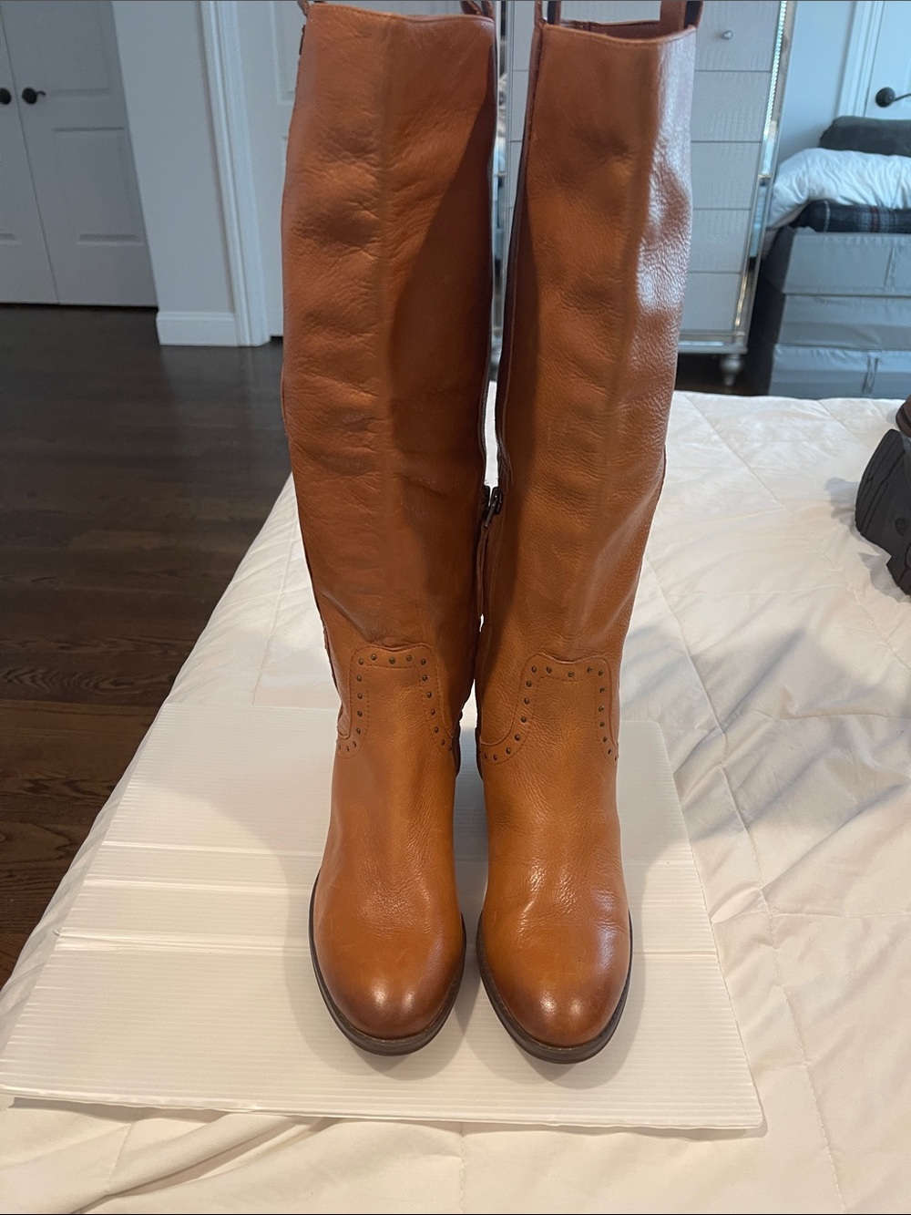 Sam Edelman Tall Leather Over-the-Knee Boots in Cognac
